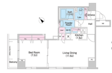 コンフォリア銀座イースト弐番館 902 間取り図