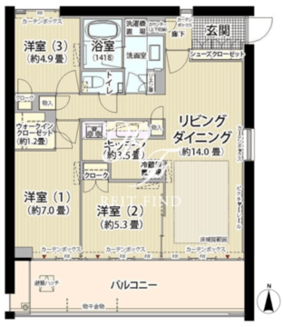 ガーデニエール砧ウエスト 304 間取り図