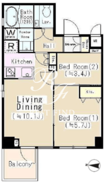 パークサイド錦糸町レジデンス 404 間取り図