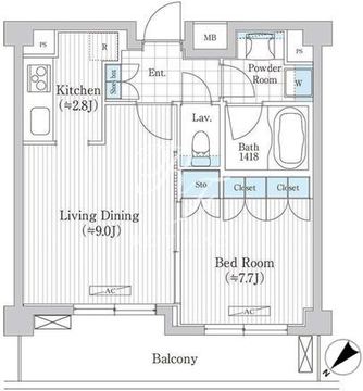 プラチナコート広尾 207 間取り図