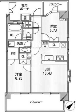 ライオンズシティ白金高輪 204 間取り図