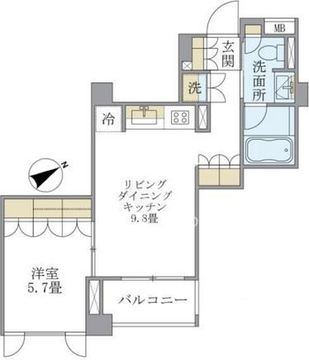 アパートメンツ元麻布内田坂 306 間取り図