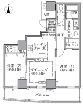 アクティ汐留 1411 間取り図
