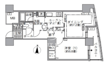 アクティ汐留 1502 間取り図