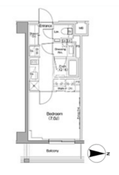 ザ・パークハビオ神泉 203 間取り図