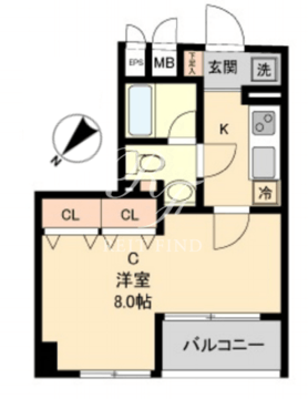 コモド水天宮レジデンス 708 間取り図