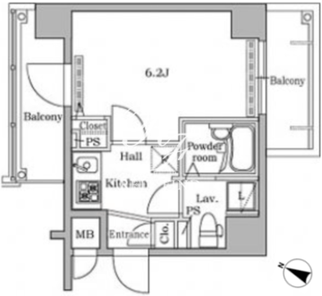レジディア広尾2 803 間取り図