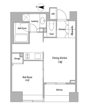BPRレジデンス蔵前 1302 間取り図