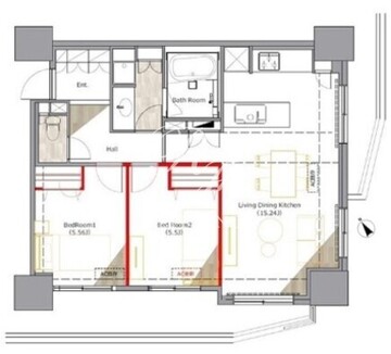 ラサンテ五反田 607 間取り図