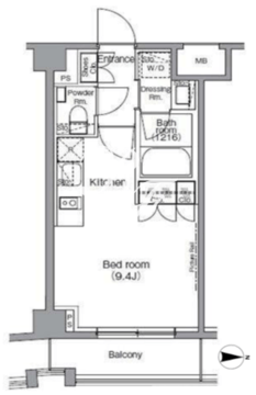 ディームス麻布狸穴町 108 間取り図