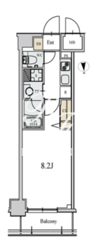 アスール菊川 602 間取り図
