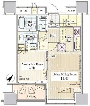 パークコート千代田富士見ザタワー 1710 間取り図