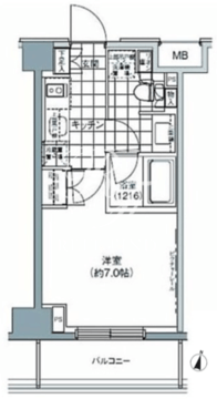 パークハビオ北品川 205 間取り図