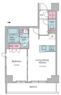 ブラウ住吉 401 間取り図