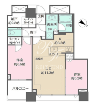 シティタワー武蔵小山 3310 間取り図