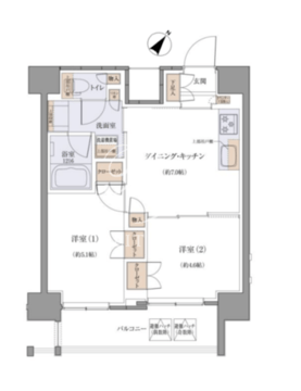 JMFレジデンス北品川 1305 間取り図