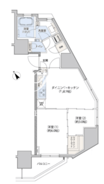 クレヴィアリグゼ小石川 1403 間取り図