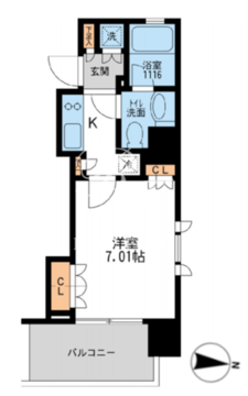 アーデン清澄白河 407 間取り図