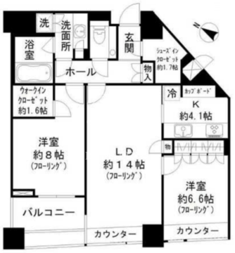 パークコート赤坂ザタワー 3208 間取り図