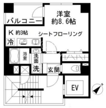 アジュール勝どき4丁目 301 間取り図