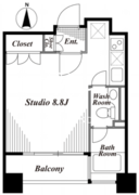 キャビンアリーナ南青山 1202 間取り図