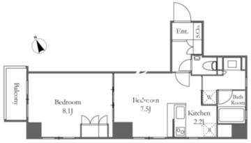 六本木セブン 603 間取り図
