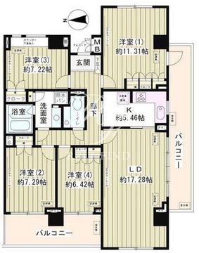 マーシュフィールド四番町 705 間取り図