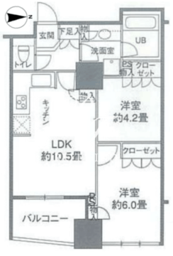 カスタリアタワー品川シーサイド 206 間取り図
