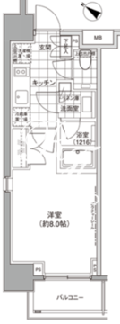 パークハビオ人形町 201 間取り図
