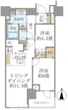 ブリリアタワー代々木公園クラッシィ 206 間取り図