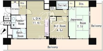 ムーンアイランドタワー 411 間取り図