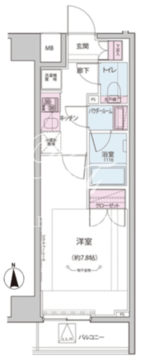 オルタナ神楽坂 1-102 間取り図