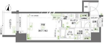 ズーム新宿南ファースト 2-1304 間取り図