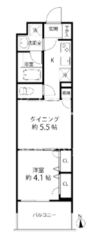 デュオステージ白金高輪 406 間取り図