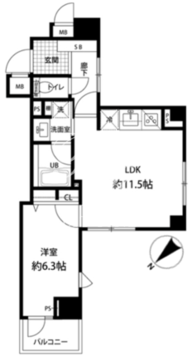 ルクレ日本橋馬喰町 1203 間取り図