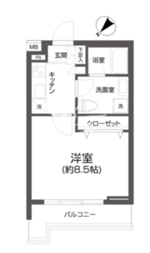 パセオ中目黒 203 間取り図