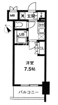 レジディア幡ヶ谷 203 間取り図