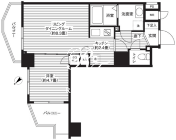 カスタリア初台 1304 間取り図