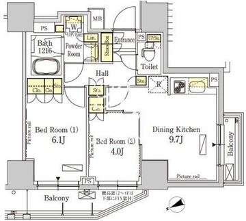 パークアクシス浅草橋二丁目 804 間取り図