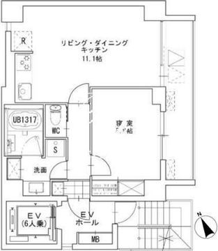 ラスパシオ浅草スカイビューレジデンス 801 間取り図
