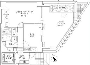ラスパシオ浅草スカイビューレジデンス 601 間取り図