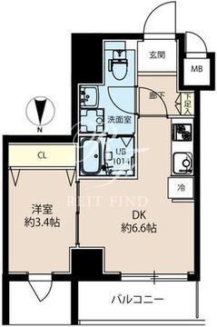 LUNIQ亀戸 202 間取り図