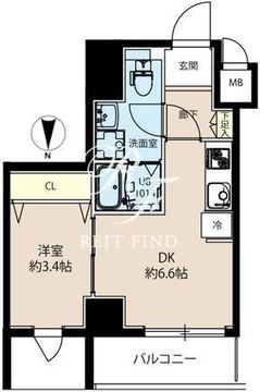 LUNIQ亀戸 302 間取り図