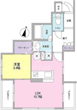 コンフォリア麻布台 101 間取り図