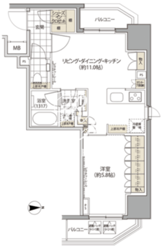 パークハビオ上野3丁目 903 間取り図