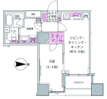 プレジリア東日本橋 405 間取り図
