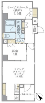アパートメンツ不動前 202 間取り図