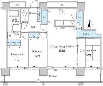 セルリアンホームズ勝どき 2305 間取り図