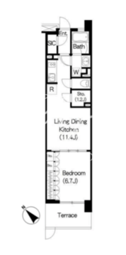 ブリリアイスト三軒茶屋 I-104 間取り図