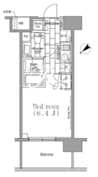 パークハビオ目黒リバーサイド 806 間取り図